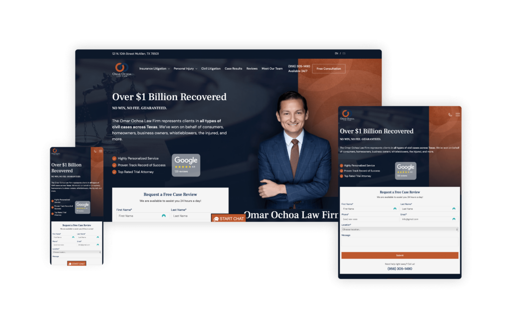 Omar Ochoa Law Firm (omarochoalaw.com) - Designed by Grow Law Firm