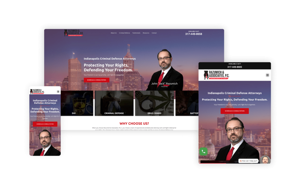 Razumich Associates PLLC (lawyersreadytofight.com) - Designed by Advantage Attorney